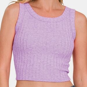 Zenana Ribbed Cropped Tank